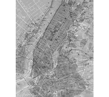 Vlies-Fototapete KOMAR, PURE NYC MAP, 2 Teile, BxH 200 x...