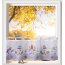 Bistro-Gardine CHRISSY, mit Schlaufen, Digitaldruck, transparent, Farbe multicolor, HxB 45x120 cm