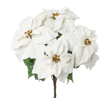 Kunstblume Poinsettienbusch Velvet, Farbe weiß,...