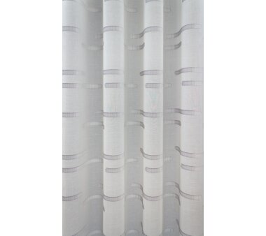 VHG Fertig-Webstore BETTINA mit Scherli-Motiven, Kräuselband-Aufhängung, halbtransparent,  Farbe grau HxB 120x300 cm