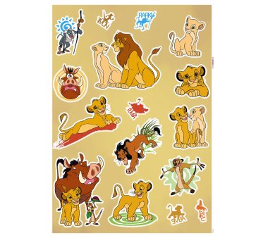 KOMAR Deco-Sticker, LION KING CIRCLE OF LIFE, 16 Teile,...