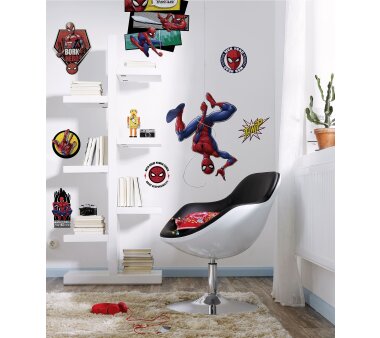 KOMAR Deco-Sticker, SPIDERMAN WEB HEAD, 8 Teile, BxH 100x70 cm