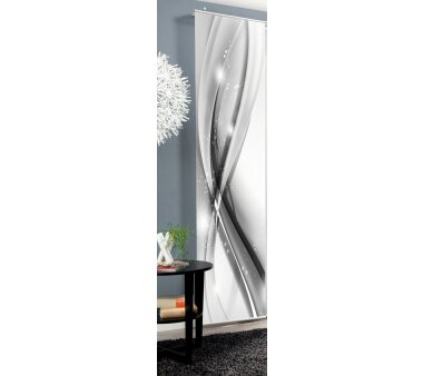Schiebevorhang Deko blickdicht MALALAI, Farbe grau, Größe BxH 60x245 cm