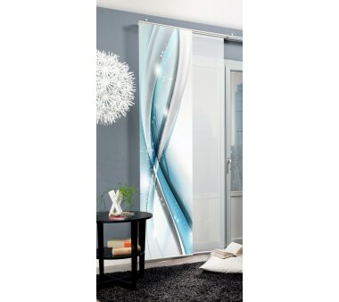 Schiebevorhang Deko blickdicht MALALAI, Farbe aqua, Größe BxH 60x245 cm