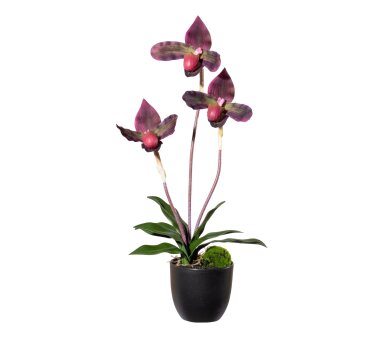 Kunstpflanze Orchidee Frauenschuh, 2er Set, Farbe...