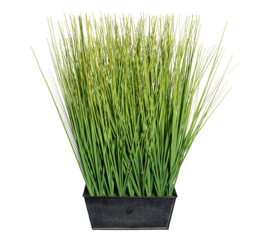 Kunstpflanze Gras im Zinkkasten, Farbe grün,...