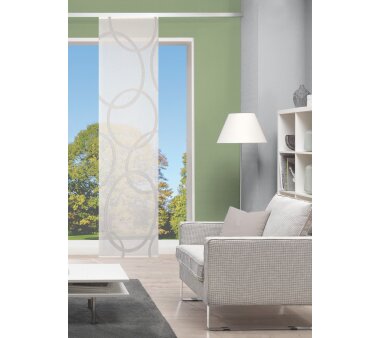 Schiebegardine Scherli, PINALO, transparent, grau, Größe BxH 60x245 cm