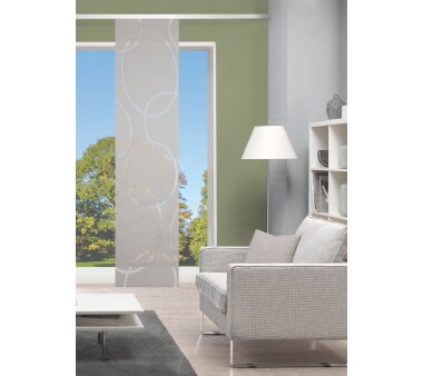 Schiebegardine Scherli, PINALO, Bambus-Optik, halbtransparent, grau, Größe BxH 60x245 cm