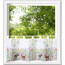 Bistro-Gardine DORIS, mit Schlaufen, Digitaldruck, transparent, Farbe multicolor, HxB 45x120 cm