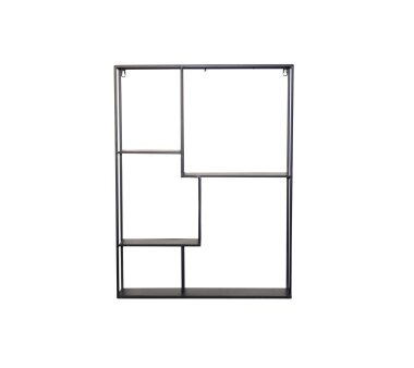 Metall-Wandregal 3650 mit 4 Ablageböden, Farbe schwarz, BxTxH 60x12x79,5 cm