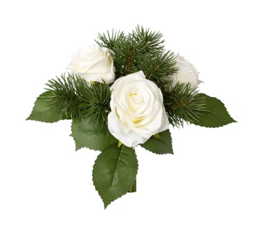 Kunstpflanze Rosen-Tannenbund, 2er Set, Farbe weiß,...