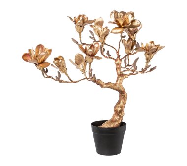 Kunstpflanze Magnolienbaum, Farbe altgold, inkl. Topf,...