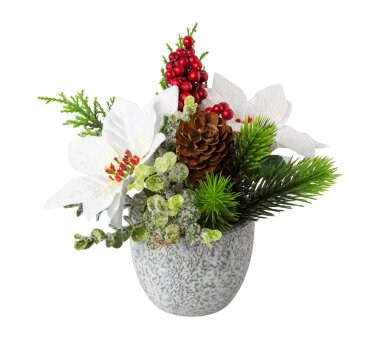 Kunstpflanze Poinsettia-Mix, 2er Set, Farbe weiß,...