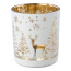 Glas-Teelichthalter Christmas Time, 6er Set, Farbe weiß, 7x8 cm