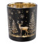 Glas-Teelichthalter Christmas Time, 6er Set, Farbe schwarz, 7x8 cm