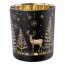 Glas-Teelichthalter Christmas Time, 5er Set, Farbe schwarz, 9x10 cm