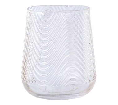 Relief-Glas-Vase Berta, 2er Set, 14,5x10x17 cm