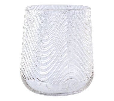 Relief-Glas-Vase Berta, 18x12,5x21 cm