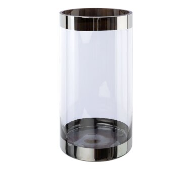 Zylinder-Glas-Vase Frame, silber, 15x15x30 cm