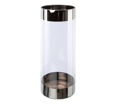Zylinder-Glas-Vase Frame, silber, 15x15x40 cm