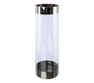 Zylinder-Glas-Vase Frame, silber, 15x15x50 cm