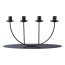 Metall-Kerzenhalter, Upside, 4er, Farbe schwarz, 40x8x18 cm