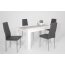 Tischgruppe LILO G, 5-teilig, weiß / grau, bestehend aus 1 Tisch und 4 Stühlen