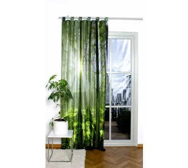 Schlaufen-Schal AGATA, Digitaldruck, blickdicht, grün, HxB 245x120 cm