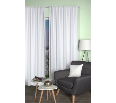 HOME WOHNIDEEN Verdunklungs-Schal BLACKY, Uni-Design,  mit Mulltifunktionsband, Farbe weiß, HxB 245x135 cm