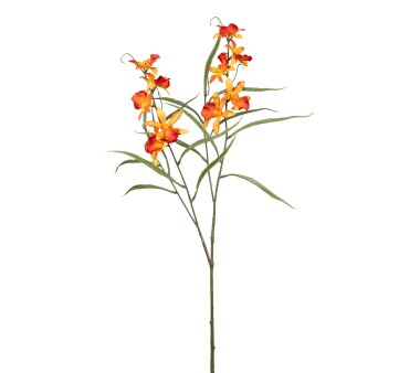 Kunstblume Orchideenzweig, 2er Set, Farbe orange,...