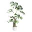 Kunstpflanze Monstera Variegata, Farbe grün-weiß, inkl. weißem Melamintopf, Höhe ca. 100 cm