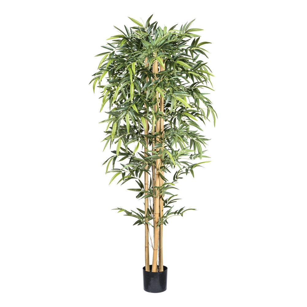 Kunstpflanze Bambus, Naturstamm, 1536 Blätter, Farbe grün, inkl.  Kunststofftopf, Höhe ca. 210 cm ✔ online kaufen