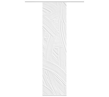 Schiebevorhang Deko blickdicht MARIE, Farbe weiß/grau, Größe BxH 60x245 cm