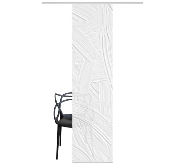 Schiebevorhang Deko blickdicht MARIE, Farbe weiß/grau, Größe BxH 60x245 cm