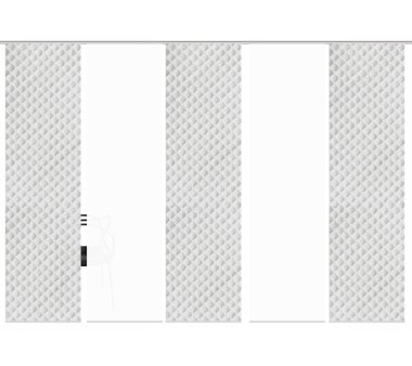 5er-Set Flächenvorhänge MARINA blickdicht, Höhe 245 cm, grau