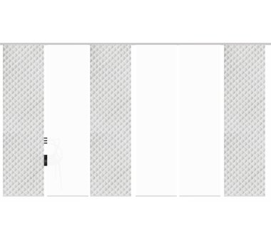6er-Set Flächenvorhänge MARINA blickdicht, Höhe 245 cm, grau