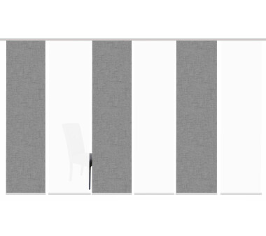 6er-Set Schiebevorhänge MARLIES blickdicht, Höhe 245 cm, grau