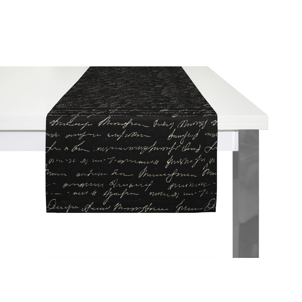ADAM Tischläufer SCRIBBLE, Kuvertsaum, 150x50 cm, schwarz | bei  Wohnfuehlidee