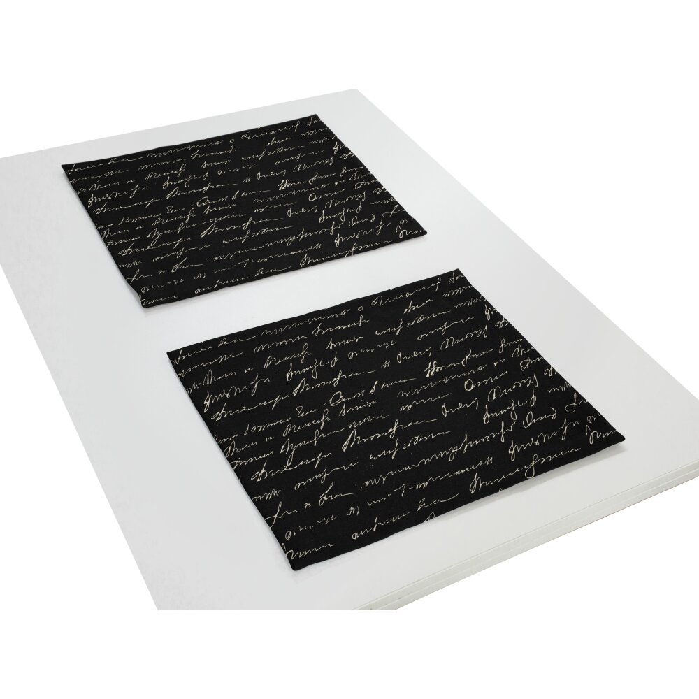 ADAM Tisch-Set SCRIBBLE, | 40x30 bei Wohnfuehlidee Kuvertsaum, cm, schwarz