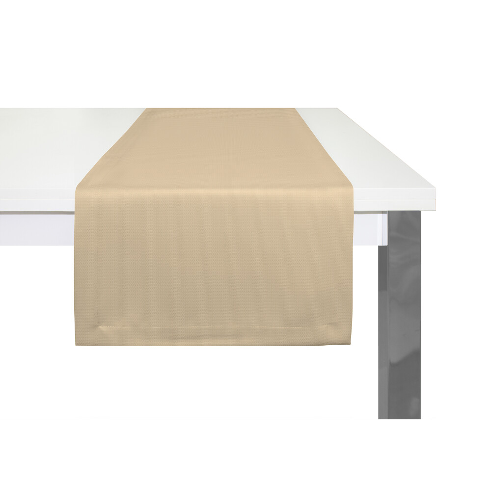 ADAM Tischläufer UNI LIGHT, bei beige | 150x50 cm, COLLECTION Wohnfuehlidee Kuvertsaum