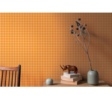 Architects Paper Art of Eden Vliestapete Karriert Orange matt 10,05 m x 0,53 m