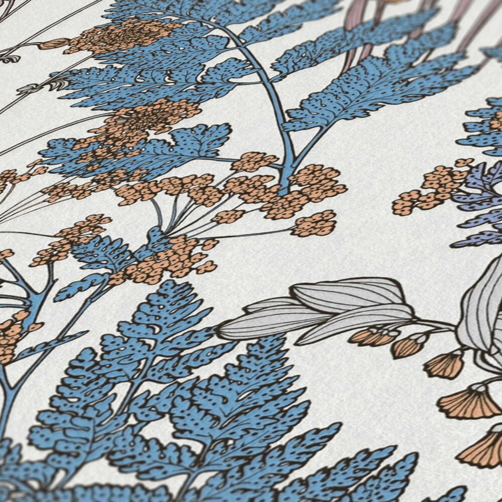 Architects Paper Floral Impression Vliestapete Florale Tapete Blau matt  10,05 m x 0,53 m
