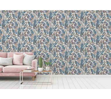 Architects Paper Floral Impression Vliestapete Florale Tapete Blau matt 10,05 m x 0,53 m