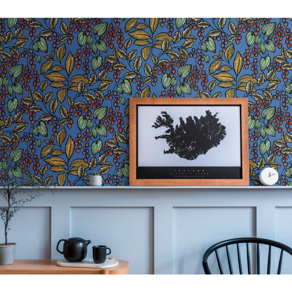 Architects Paper Floral Impression Vliestapete Florale Tapete Blau matt 10, 05 m x 0,53 m