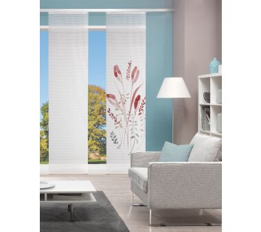 VISION S Schiebevorhang AYENE in Bambus-Optik, Digitaldruck, halbtransparent, rot, Größe BxH 60x260 cm