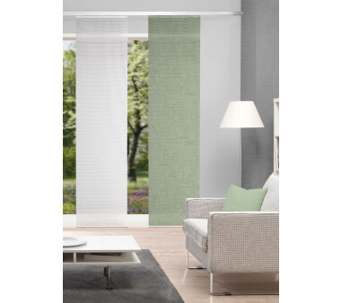 VISION S Flächenvorhang PIVE in Bambus-Optik, Digitaldruck, halbtransparent, salbei, Größe BxH 60x260 cm