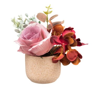 Kunstpflanze Rosen-Mix, 3er Set, Farbe dunkelrosa, inkl....