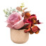 Kunstpflanze Rosen-Mix, 3er Set, Farbe dunkelrosa, inkl. Keramiktopf, Höhe ca. 17 cm