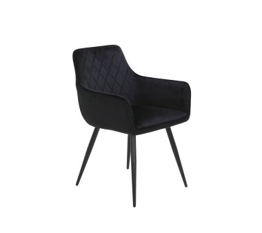 Sessel NIKA I S, 2er Set, mit Microfaser-Samt-Bezug, Farbe schwarz