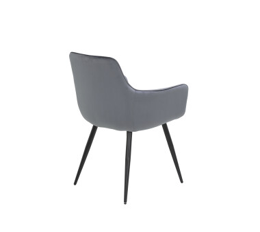 Sessel NIKA I S, 2er Set, mit Microfaser-Samt-Bezug, Farbe grau